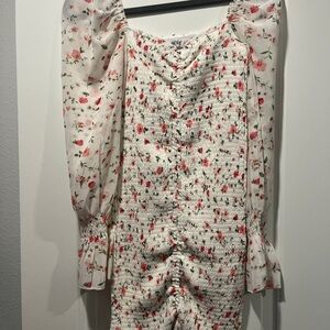 Reverse Floral Smocked Dress